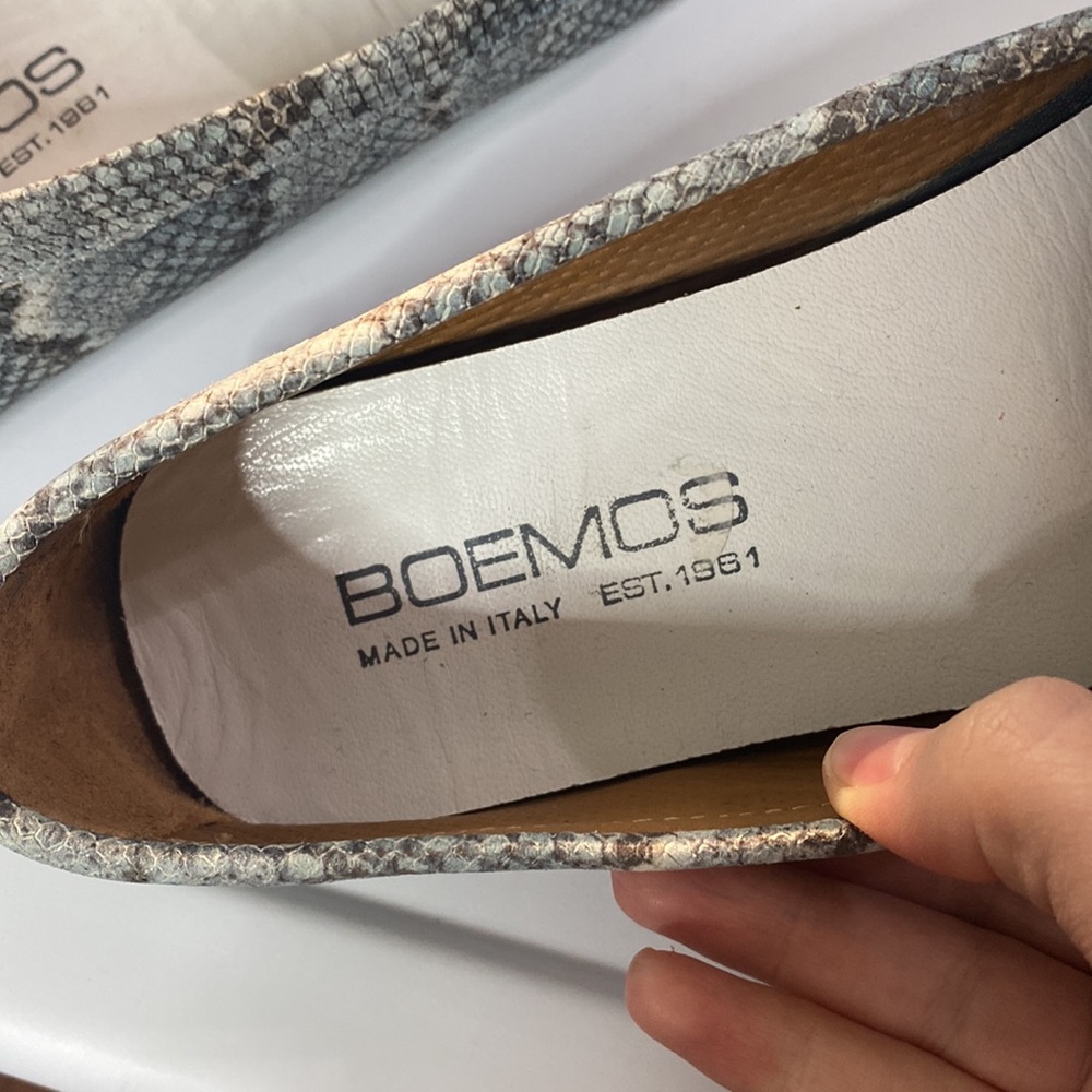 Boemos grey blue snakeskin print driving loafers made in Italy size 38 EU - Picture 8 of 9